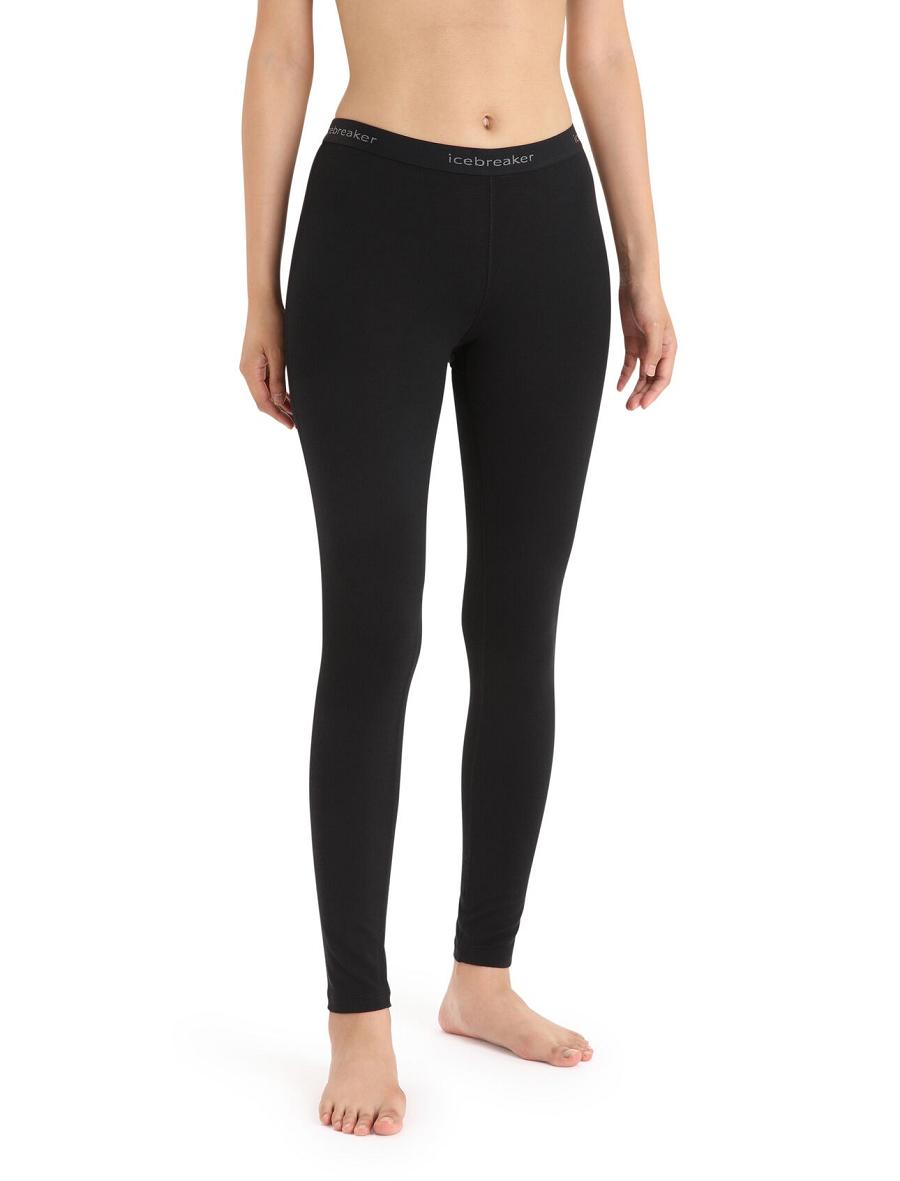 Leggings Icebreaker Merino 200 Oasis Thermal Femme Noir | FR 1551NWYB